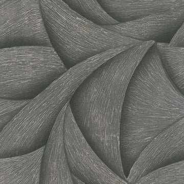 Marburg Ritus 35505 non-woven wallpaper with sculpted 3D wave pattern in neutral grey
