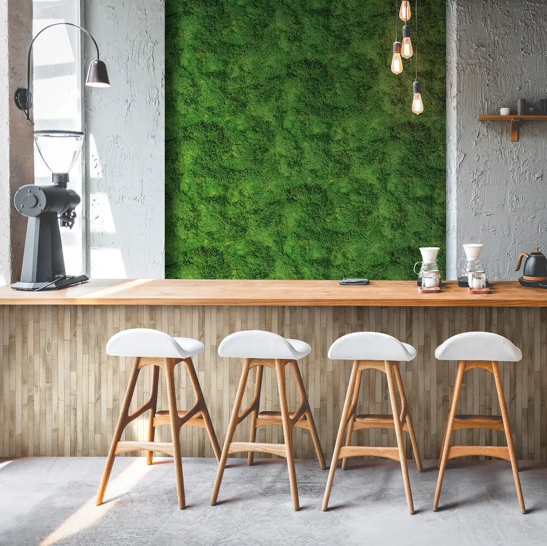 Marburg Struktura 45733 olive-green moss-like botanical wallpaper with dense small-leaf texture.