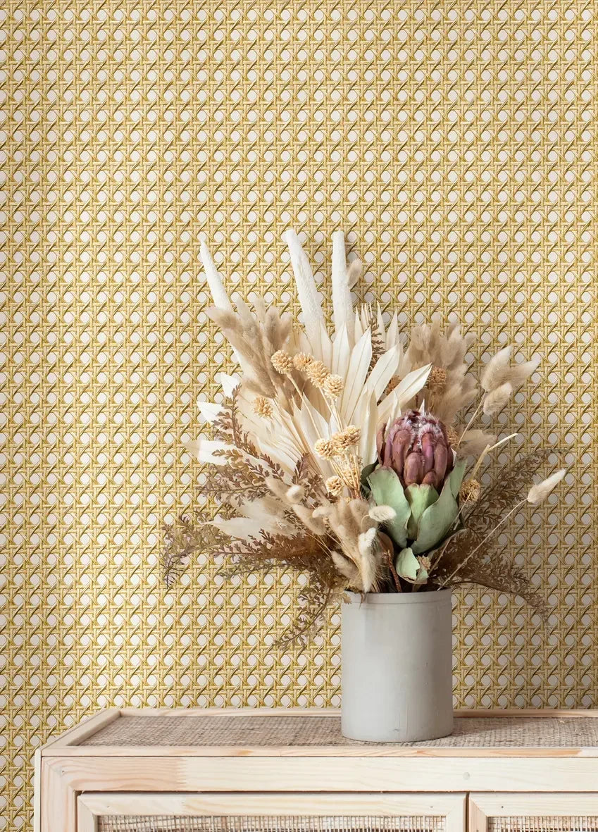 Marburg Struktura 45753 beige cane lattice geometric wallpaper