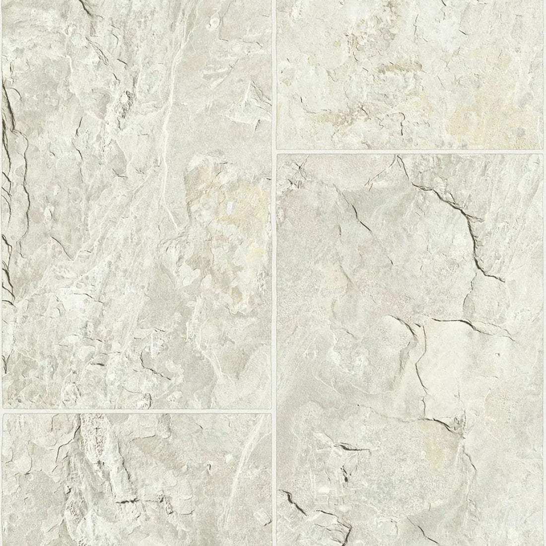 Marburg Struktura 45768 light stone tile-look wallpaper in soft white-beige with rectangular grid and subtle veining.