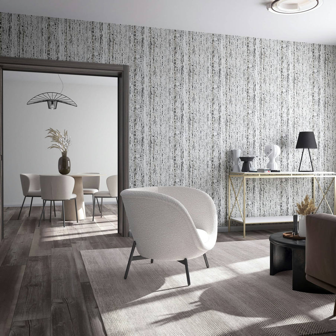 Marburg Travertino 33353 light grey travertine stone-effect wallpaper