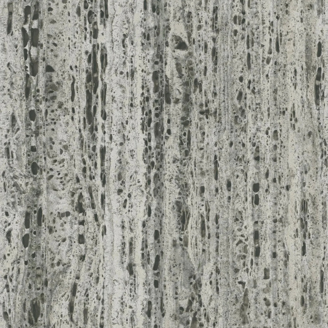 Marburg Travertino 33354 wallpaper with neutral grey travertine stone-effect texture and vertical striations.