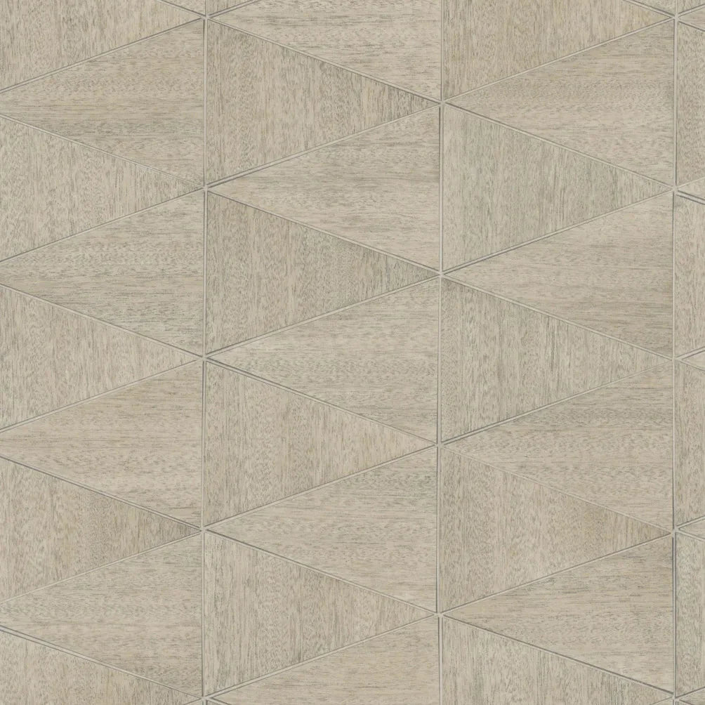 Marburg Travertino 33359 geometric diamond pattern wallpaper in warm taupe with stone-look texture.