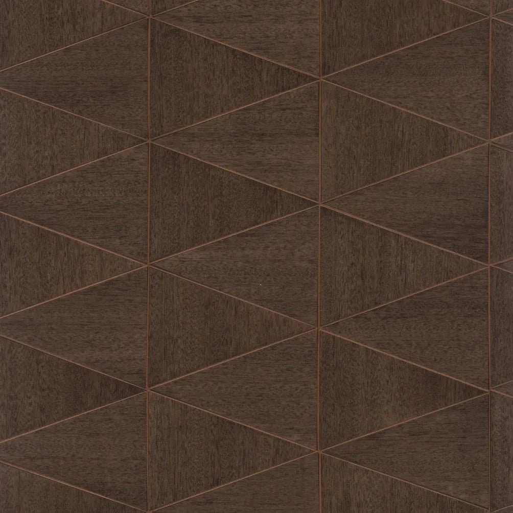 Marburg Travertino 33361 dark brown geometric wallpaper with triangular polygon panels