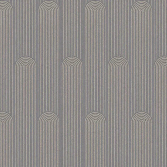 Closeup of a wallpaper showing its Art-Deco, Brown, Contemporary, Geometric, Grey pattern, color, and texture.