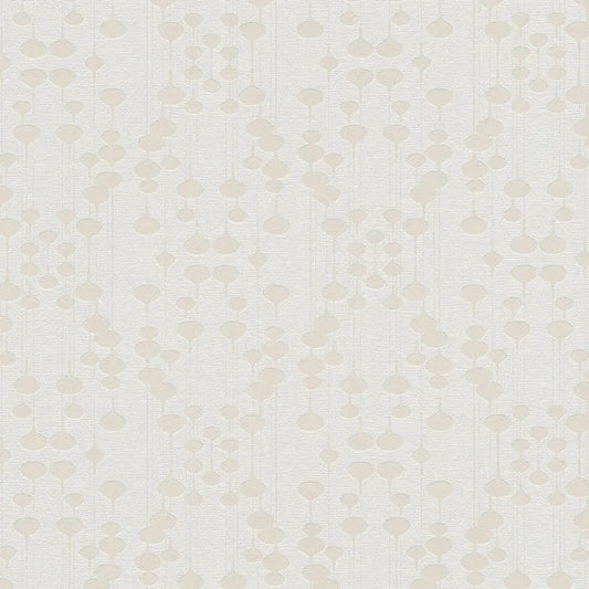 Closeup of a wallpaper showing its Beige, Contemporary, Cream, Neutrals, Two-tone pattern, color, and texture.