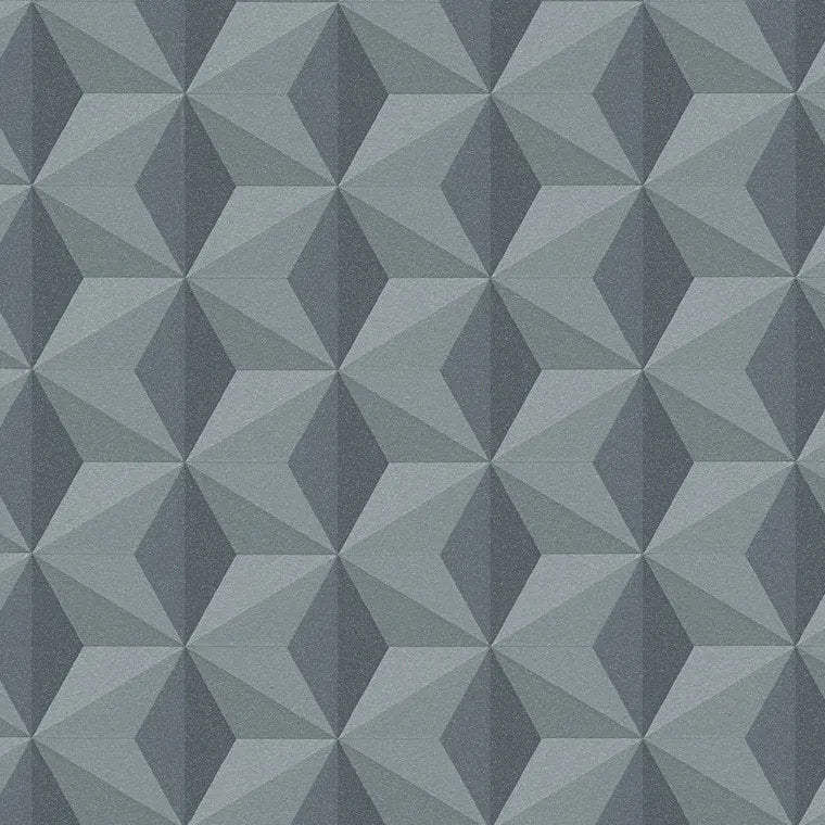Closeup of a wallpaper showing its Contemporary, Geometric, Grey, Monochrome, Tiles pattern, color, and texture.