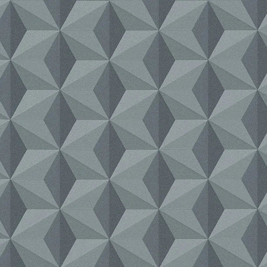 Closeup of a wallpaper showing its Contemporary, Geometric, Grey, Monochrome, Tiles pattern, color, and texture.