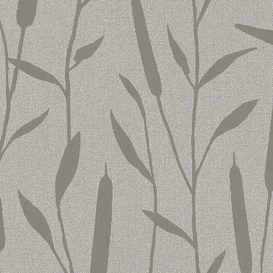 Closeup of a wallpaper showing its Contemporary, Floral, Neutrals, Two-tone pattern, color, and texture.