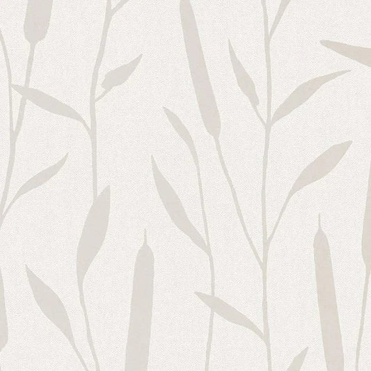 Closeup of a wallpaper showing its Contemporary, Floral, Neutrals, Two-tone pattern, color, and texture.