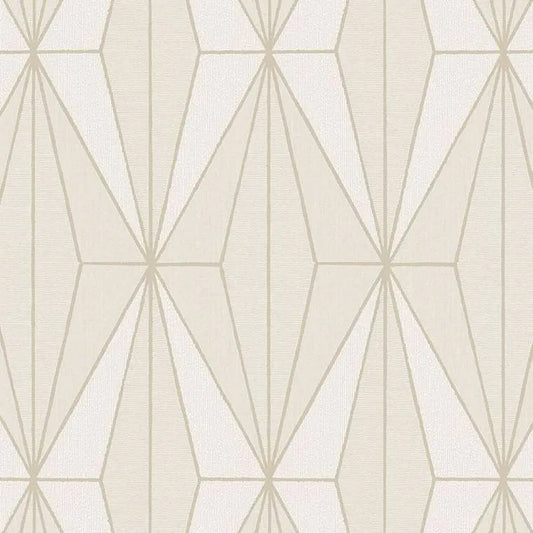 Closeup of a wallpaper showing its Contemporary, Geometric, Neutrals, Two-tone pattern, color, and texture.