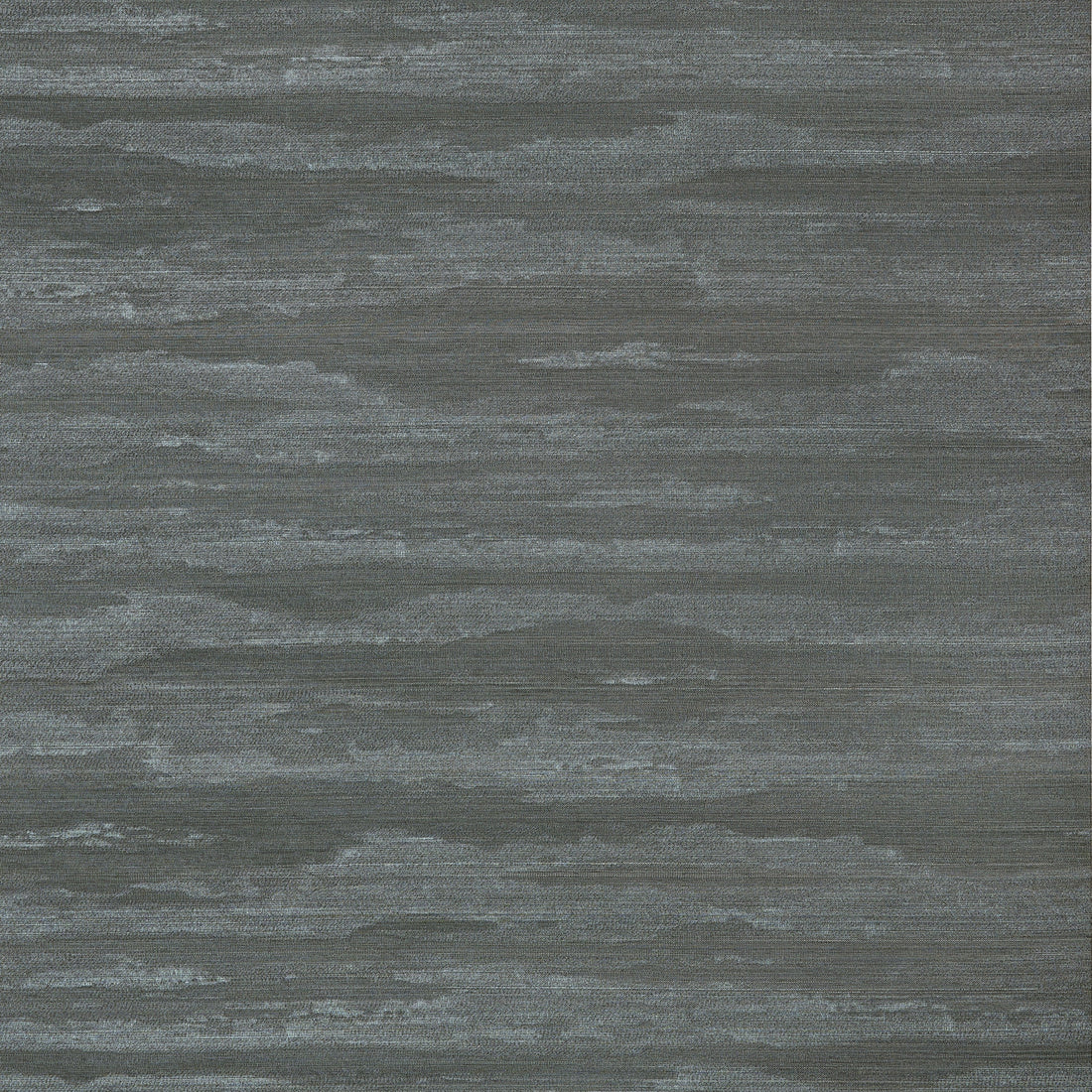 Thibaut Overlook Spruce T24412 grasscloth wallpaper with abstract hazy horizontal bands in deep spruce green.