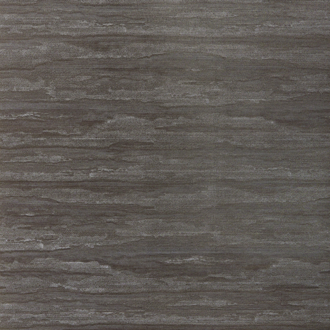 Thibaut Overlook Bark T24413 abaca grasscloth wallpaper with abstract horizontal striations in deep brown and grey.