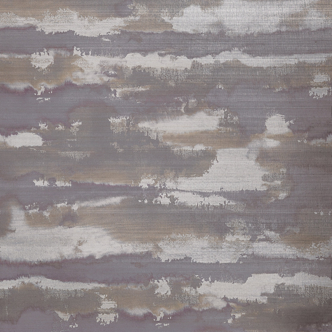Thibaut Silver Lining T24423 wallpaper in eggplant and copper on abaca with metallic foil, abstract cloud pattern.