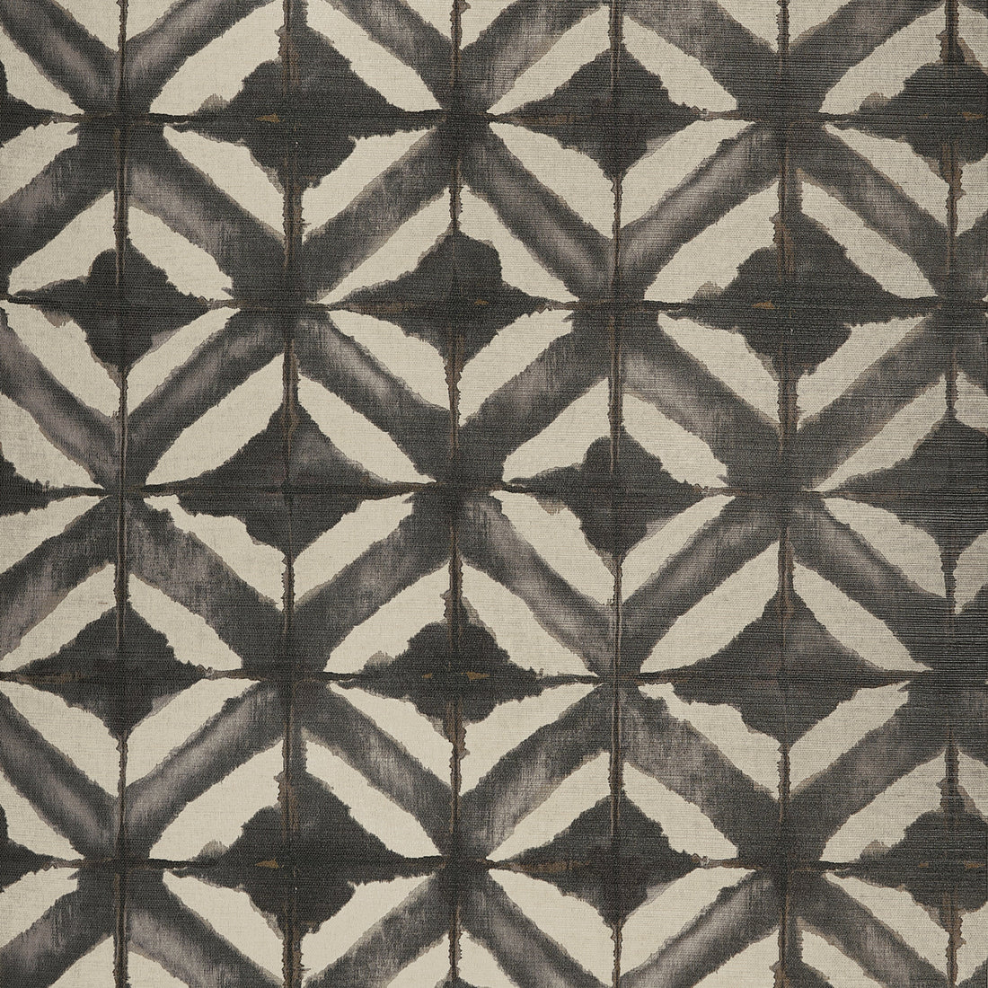 Thibaut Water Blocks Black T24446 geometric sisal grasscloth wallpaper with shibori-style diamonds