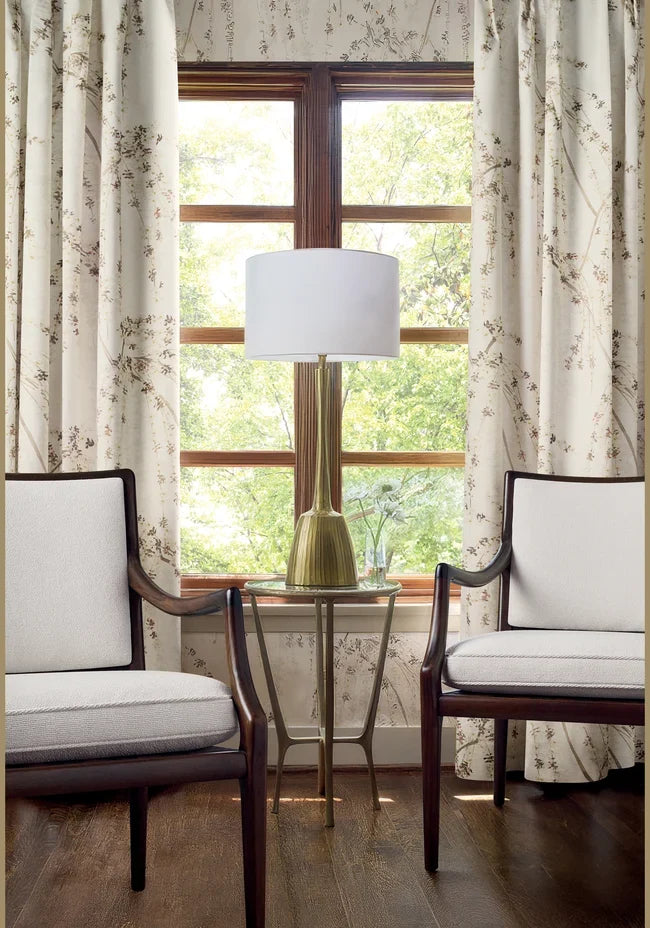 Thibaut Weeping Blossom Gold T24455 wallpaper with cascading white cherry blossoms on a soft gold ground.