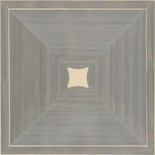 Closeup of a wallpaper showing its Geometric, Monochrome, Wood-veneer pattern, color, and subtle texture.